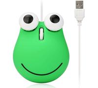 Cute Wired Frog Mouse for Kids and Adults - Mini Stylish Animal Computer Mouse for Desktop, Laptop (Green)