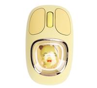 Cute Wireless Mouse, Type C Rechargeable Bluetooth Mouse Silent Cordless Mouse with USB Receiver, Cartoon Mouse for Computer Laptop Desktop (Yellow)