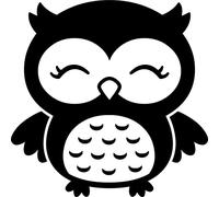 Cute Wise Owl Bird Animal Vinyl Decal Sticker for Car/Window/Wall (Black Matt)