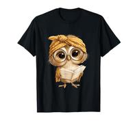 Cute Wise Owl Reading Book with Headscarf T-Shirt