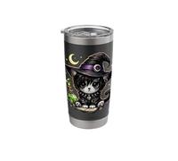 Cute Witch Cat Dark Magic Gothic Aesthetic Stainless Steel Insulated Tumbler