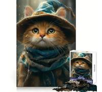 Cute Witch Cat Teenagers 1000 Piece Jigsaw Puzzle Recall Enhancer Indoor Play Pattern Build Room Art (50x75cm)