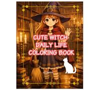 Cute Witch Daily Life Coloring Book: 31 Cozy and Magical Coloring Pages