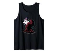 Cute Witch Hat Ghost Shadow Figure Spooky Halloween Tank Top