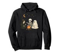 Cute Witch Skeleton Ghost Campfire Camping Pullover Hoodie