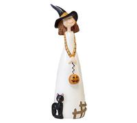 Cute Witches Statues Collection - Halloween Resin Figurines, Blacks and Pumpkins | Enchanting Decor for Indoor Display, Fall Home Accents and Decorations