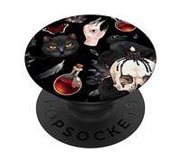 Cute Witch's Essentials Pattern Witchy Halloween PopSockets Swappable PopGrip