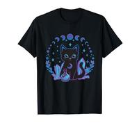 Cute Witchy Black Cat Crystal Kawaii Pastel Goth T-Shirt