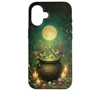 Cute Witchy Wicca Witch Cauldron Moon Halloween Witchcraft Case for iPhone 16