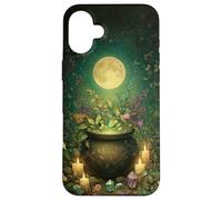 Cute Witchy Wicca Witch Cauldron Moon Halloween Witchcraft Case for iPhone 16 Plus