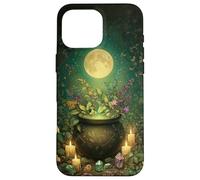 Cute Witchy Wicca Witch Cauldron Moon Halloween Witchcraft Case for iPhone 16 Pro Max