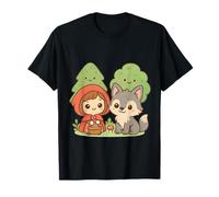 Cute Wolf and Forest Friends Little Red Riding Hood T-Shirt