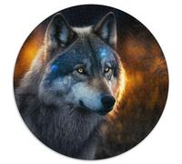 Cute Wolf Baby Jigsaw Puzzles for Adults 1000 Piece Round Puzzles for 1000 Piece Skill Level Beginner, Great for Birthday 67.5x67.5cm
