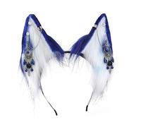 Cute Wolf Ear Cosplay Hair Hoop With Fringe Earring Woman Teens Headband For Live Broadcast Cartoon Carnivals Hairband Cosplay Hair Accessories Wolf Foxes Ears Hairband Anime Halloween Hairhoop