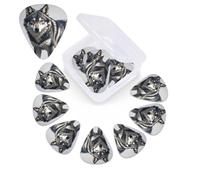 Cute wolf Guitar Picks 12 Pack with Organizer Box, 0.46 0.71 0.96 mm Includes Thin Medium Heavy Thickness,Abstract Guitar Pick Plectrums for Electric Guitar Ukulele Bass