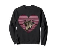 Cute Wolf Heart Retro Wildlife Animal Lover Sweatshirt
