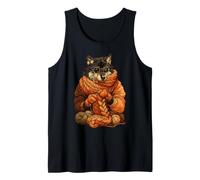Cute Wolf Knitting Cozy Autumn Animal Art Fall Aesthetic Tank Top
