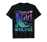 Cute Wolf Pajamas For Girls Women Daughter Matching Mother T-Shirt
