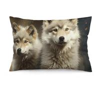 Cute Wolf Pillow Cases Lightweight Super Soft Easy Care Microfiber Pillowcases Stain-Resistant Soft and Cozy Cooling Pillow Case Covers with Zipper Closure
