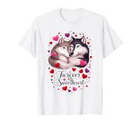 Cute Wolf Valentine’s Day Wolves Lovers Couple Gifts T-Shirt