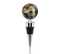Cute Wolf Wine Stopper Zinc Alloy Beverage Bottle Stopper Reusable Leak Proof Wine Cork Cute Champagne Saver Decorative Bottle Sealer Plug Gift for Men Women