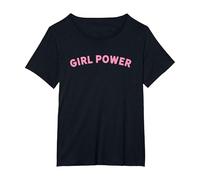 Cute Woman Empowered Feminist Female Girl Power T-Shirt, Women's Plus, Black, 3X