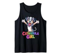 Cute Womens Catahoula Girl Cartoon Pet Breed Leopard Dog Tank Top