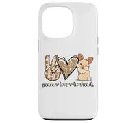 Cute Womens Girls Kawaii Peace Love Lionhead Rabbit Lover Case for iPhone 13 Pro