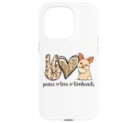 Cute Womens Girls Kawaii Peace Love Lionhead Rabbit Lover Case for iPhone 15 Pro