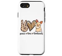 Cute Womens Girls Kawaii Peace Love Lionhead Rabbit Lover Case for iPhone SE (2020) / 7/8
