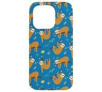 Cute Womens Girls Kids Flowers & Sloths Pattern Case for iPhone 15 Pro