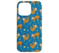 Cute Womens Girls Kids Flowers & Sloths Pattern Case for iPhone 15 Pro Max
