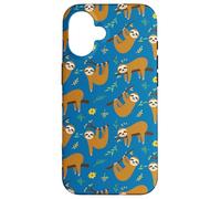 Cute Womens Girls Kids Flowers & Sloths Pattern Case for iPhone 16