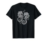 Cute Womens Girls Two Mandala Pattern Seahorse Lover Value Graphic T-Shirt