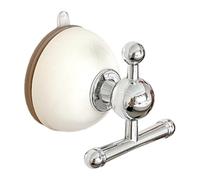 Cute Wood Suction Cup Coat Hooks Non- Stick Wall Hook Storage Holder, Adjustable Suction Hangers, No Drill Shower Organizer for Bathroom Kitchen, 2 Pack (Walnut) Tvy266 (White, 8x7x7 cm)