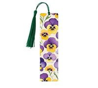 Cute Wooden Bookmark for Women and Men,Personalized Pansy Perfection Print Bookmarks Tassels for Book Lovers