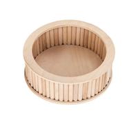 Cute Wooden Digging Tray, Round Solid-wood Hamster Sand Bath, 18 Cm Diameter X 10.5 Cm High