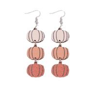 Cute Wooden Halloween Cartoon Pumpkin Bat Ghost Dangle Drop Earrings for Women Girls Maple Leaves Pumpkin Earrings Fall Earrings Thanksgiving Earrings Halloween Fall Jewelry Gifts, wooden, No Gemstone
