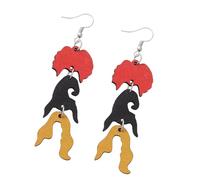 Cute Wooden Halloween Cartoon Pumpkin Bat Ghost Dangle Drop Earrings for Women Maple Leaves Pumpkin Earrings Fall Earrings Thanksgiving Earrings Halloween Fall Jewelry Gifts, wooden, No Gemstone