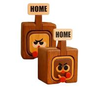 Cute Wooden Keychain Hooks, Key Rack Wall Mount Decorative, 2025 Funny Expressive Key-Chain, Cartoon Retro Cute Wall Hanger, Home Essentials & Housewarming Decor (#A)