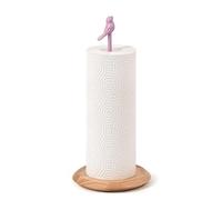Cute Wooden Paper Towel Holder Stand | Pink Bird Decor | Kitchen Roll Holder for Countertop, Nursery & Craft Room, Sweet Gift