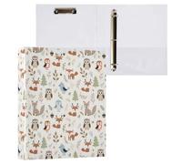 Cute Woodland Animals 3 D-Ring Binder A4 1 Pack with 200 Sheet for Kids School Supplies Women Men Office