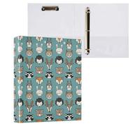 Cute Woodland Animals Head 3 D-Ring Binder A4 1 Pack with 200 Sheet for Kids School Supplies Women Men Office