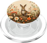 Cute Woodland Rabbit Floral Forest Scene Design PopSockets PopGrip for MagSafe