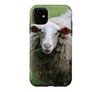 Cute woolly sheep portrait nature country Case for iPhone 11