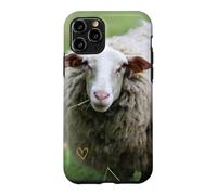 Cute woolly sheep portrait nature country Case for iPhone 11 Pro