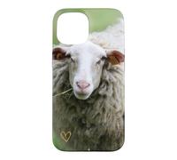 Cute woolly sheep portrait nature country Case for iPhone 15