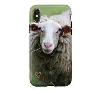 Cute woolly sheep portrait nature country Case for iPhone X/XS