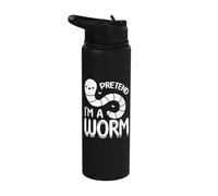 Cute Worm Composting Worm Lover Pretend I'm A Worm Stainless Steel Insulated Water Bottle