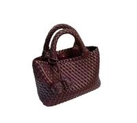 Cute Woven Handbag Simple Personality Vegetable Basket Clutch Bag Women's Casual Style Versatile Commuting(Burgundy)